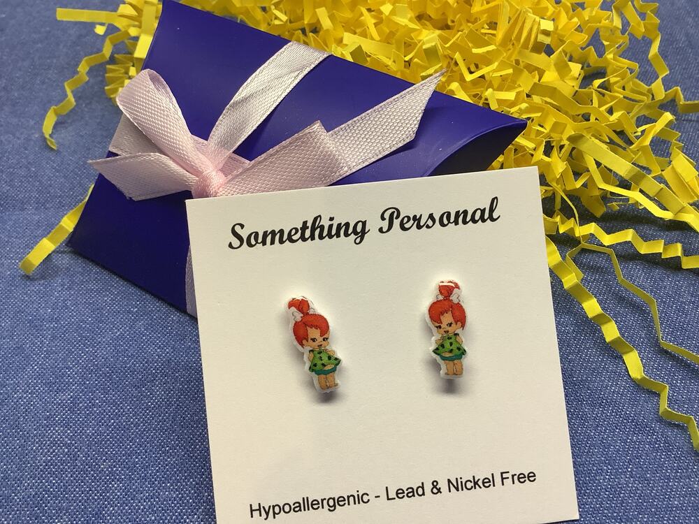 Pebbles - Flintstones Cartoon Inspired Stud Earrings - Chibi Cute
